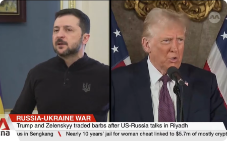 Prezidenti Volodymyr Zelenskyj a Donald Trump při jednání o dohodě mezi USA a Ukrajinou o těžbě nerostných surovin.