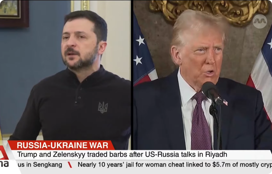 Prezidenti Volodymyr Zelenskyj a Donald Trump při jednání o dohodě mezi USA a Ukrajinou o těžbě nerostných surovin.