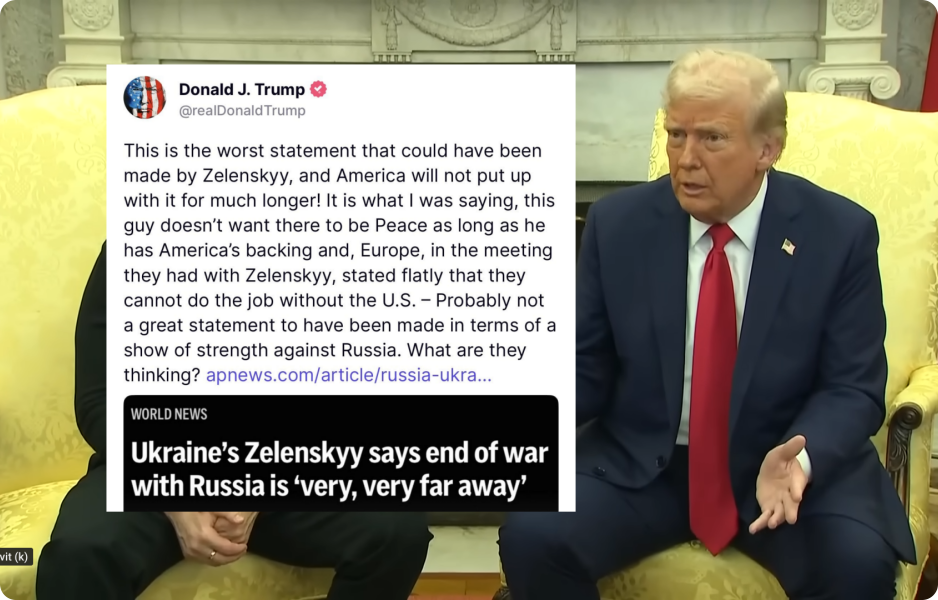 Prezident Donald Trump reaguje na prohlášení Volodymyra Zelenského ohledně mírové dohody a pozastavuje vojenskou pomoc Ukrajině.