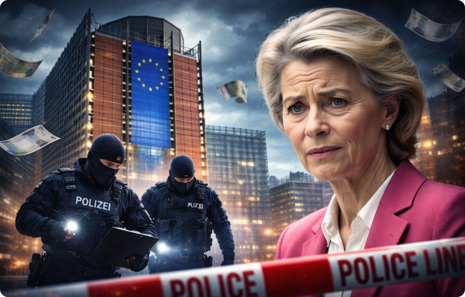 Budova Evropské komise v Bruselu v souvislosti s vyšetřováním a korupčními podezřeními kolem Ursuly von der Leyen